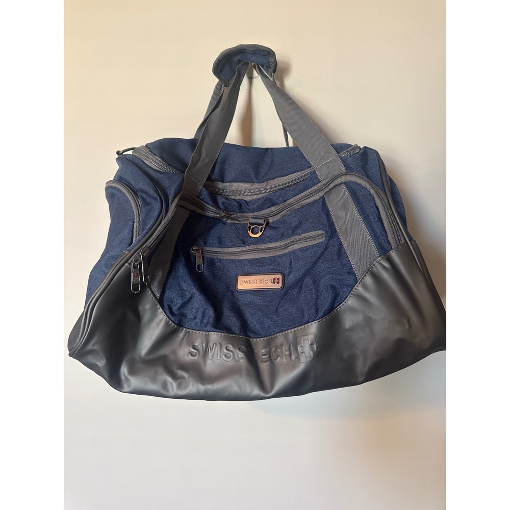 Swiss Tech Navy Blue and Black Duffel Bag Weekend Travel Gym Sports Carryall